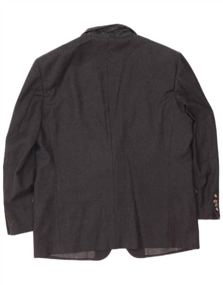 Yves Saint Laurent Herren 2-Knopf-Blazerjacke IT 56 3XL Graue Wolle Klassisch