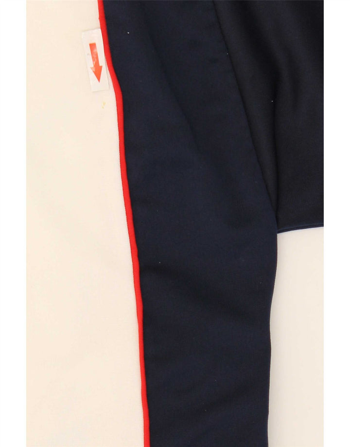 Reebok Herren-Trainingsanzug-Top-Jacke, großes weißes Farbblock-Polyester