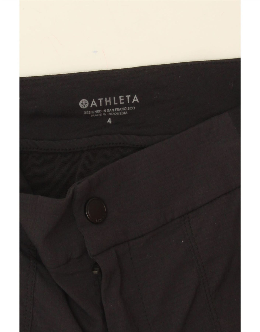 ATHLETA Womens Chino Shorts US 4 Small W30  Black Nylon Vintage Athleta and Second-Hand Athleta from Messina Hembry 