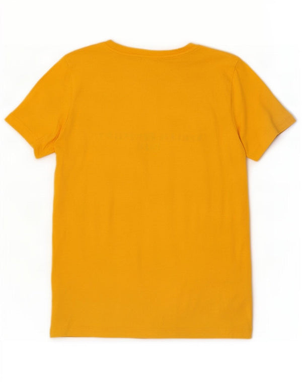 Tommy Hilfiger Damen Grafik-T-Shirt-Oberteil UK 6 XS Gelb Baumwolle