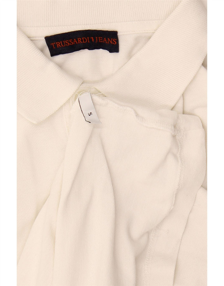 TRUSSARDI JEANS Mens Polo Shirt Small White