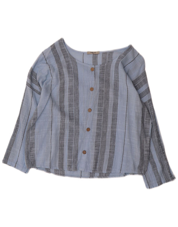 PIAZZA ITALIA Damen Langarm-Hemdbluse UK 16 Large Blau gestreift