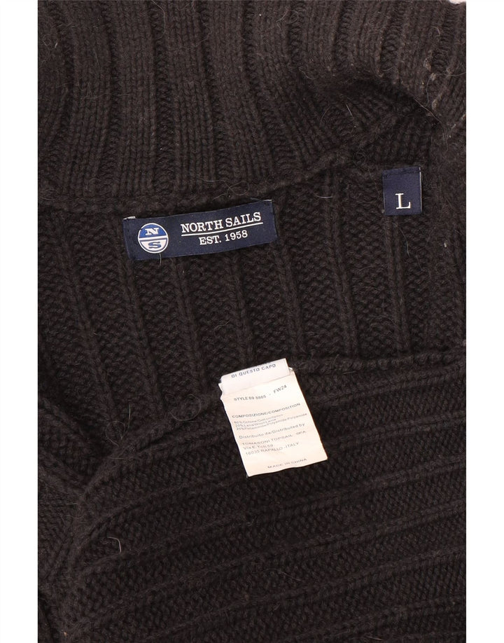 North Sails Herren-Cardigan-Pullover, große schwarze Wolle