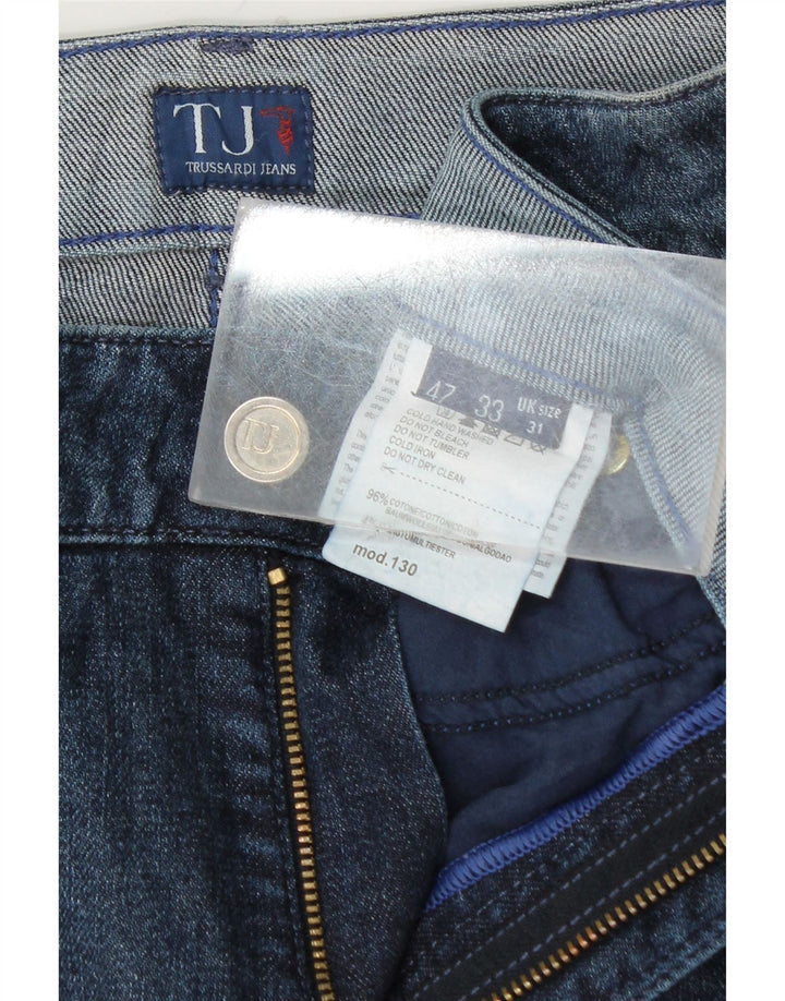 TRUSSARDI Damen Straight Jeans W31 L33 Marineblaue Baumwolle