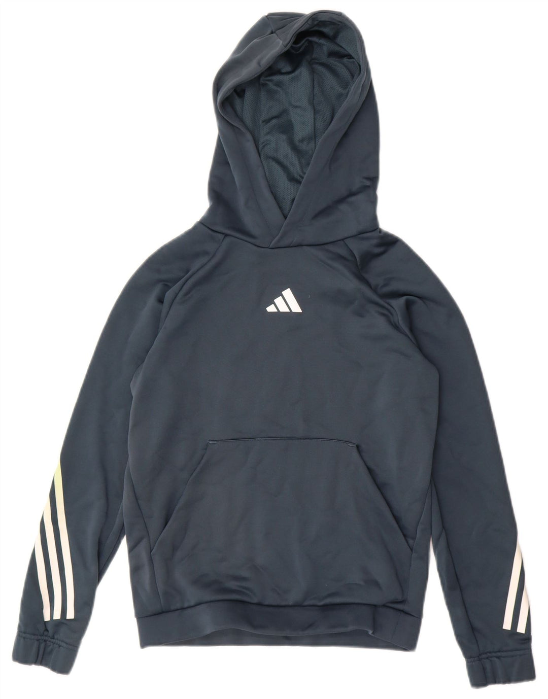 ADIDAS Boys Hoodie Jumper 11-12 Years Green Polyester
