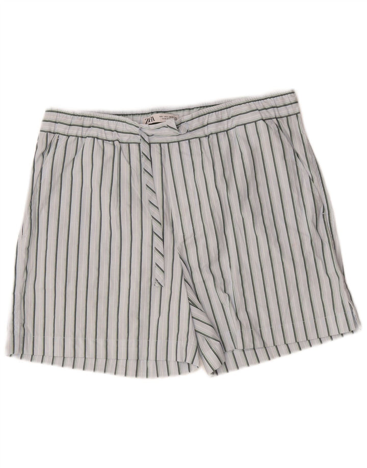 Zara Herren Chino-Shorts, groß, W32, blau gestreift, Baumwolle