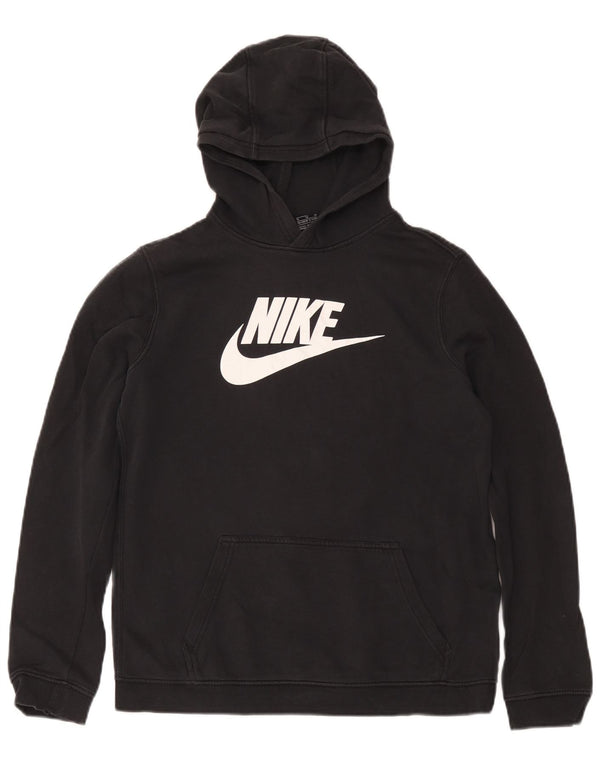 Nike Jungen-Pullover mit Grafik-Hoodie, 13–14 Jahre, XL, schwarze Baumwolle