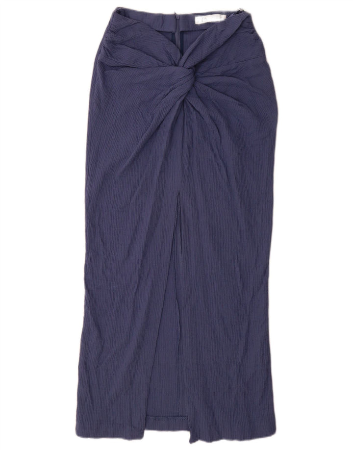 Zara Damen Maxirock Medium W28 Blaue Baumwolle