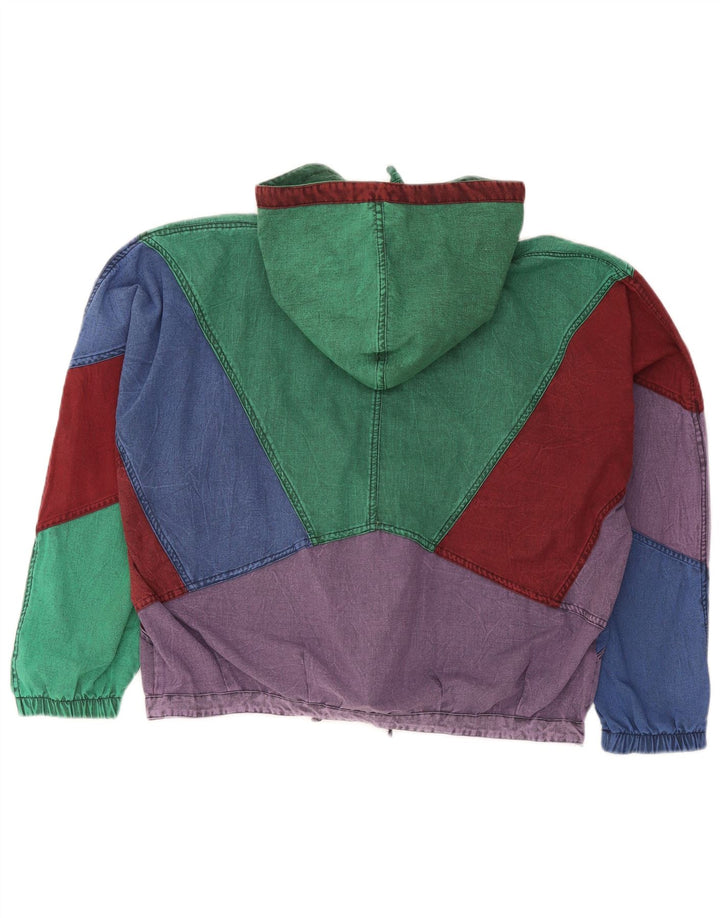 Brugi Damen-Jeansjacke mit Kapuze, UK 14, groß, mehrfarbig, Farbblock
