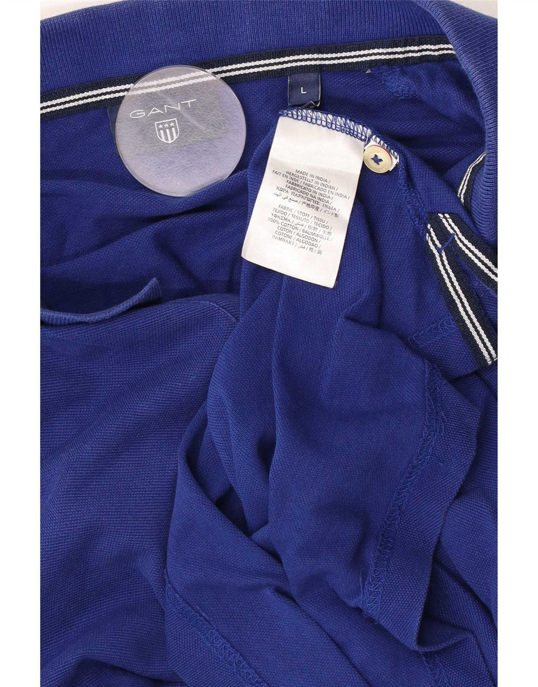 Gant Herren-Poloshirt, große blaue Baumwolle