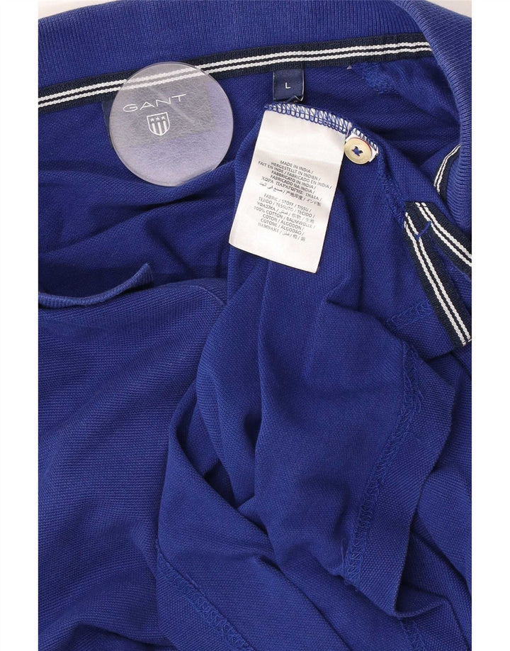 Gant Herren-Poloshirt, große blaue Baumwolle