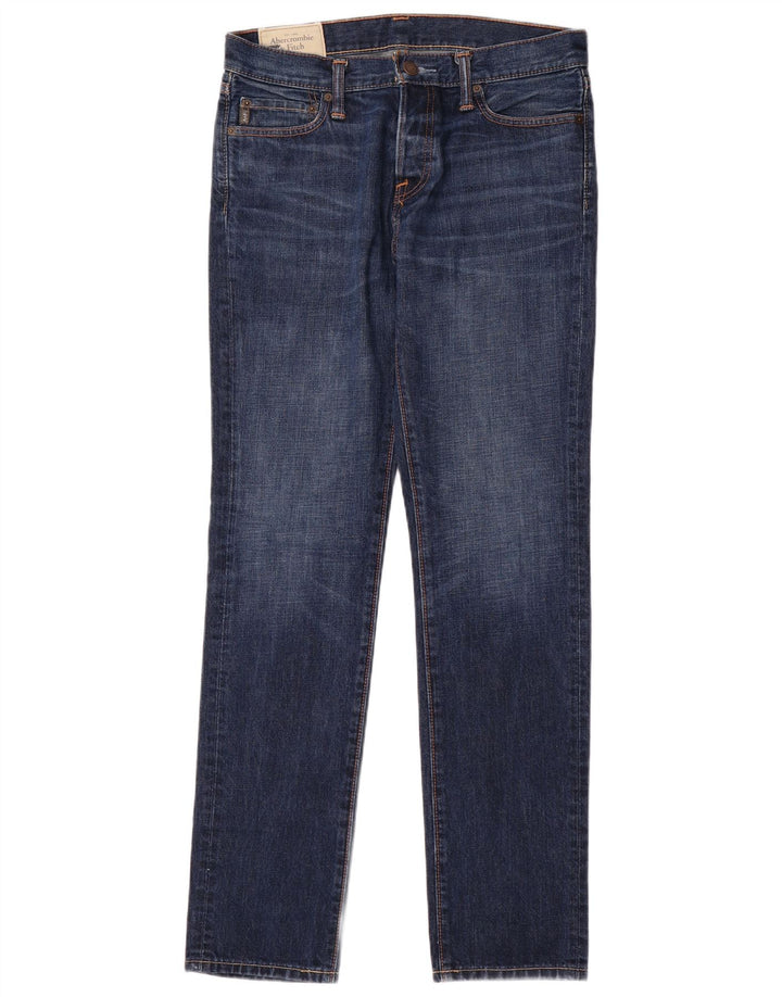 ABERCROMBIE & FITCH Herren Slim Jeans W30 L32 Blaue Baumwolle