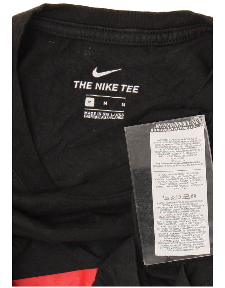 Nike Herren-T-Shirt mit Grafik, mittelgroß, schwarze Baumwolle