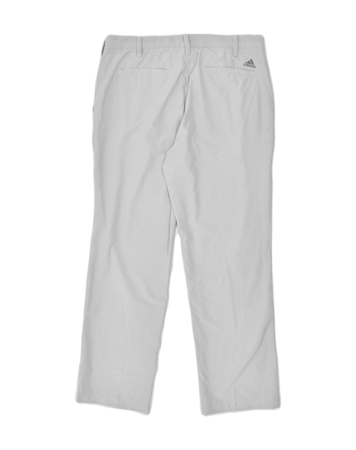 ADIDAS Womens Straight Chino Trousers W34 L30 Grey Polyester | Vintage Adidas | Thrift | Second-Hand Adidas | Used Clothing | Messina Hembry 