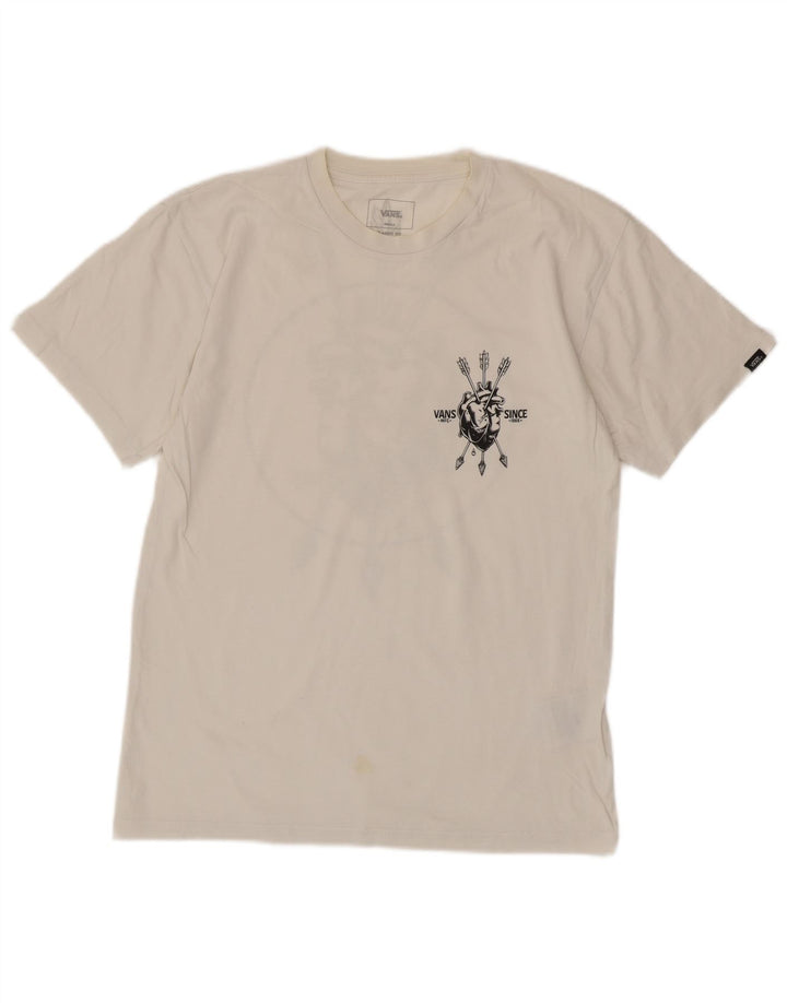 Vans Herren-T-Shirt mit klassischer Passform, Grafik, Größe S, weiße Baumwolle
