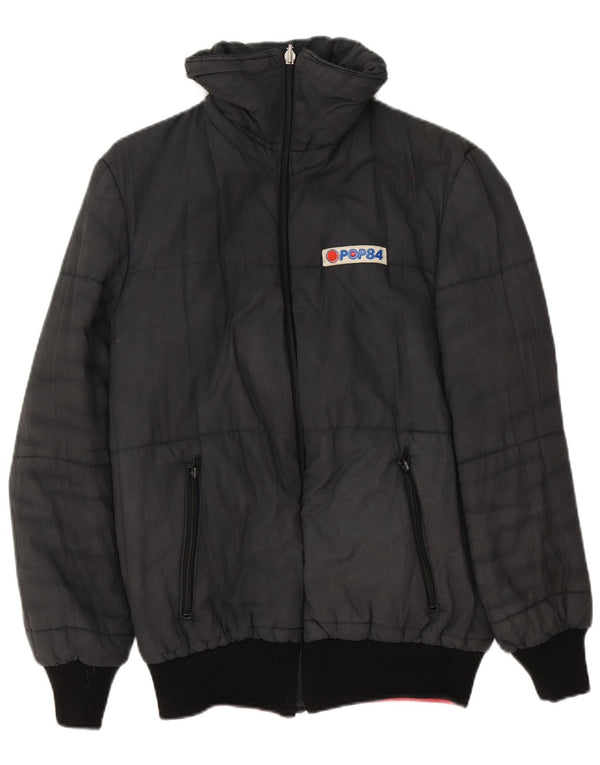 POP 84 Damen Wendejacke IT 42 Mittelschwarzes Colourblock-Polyester