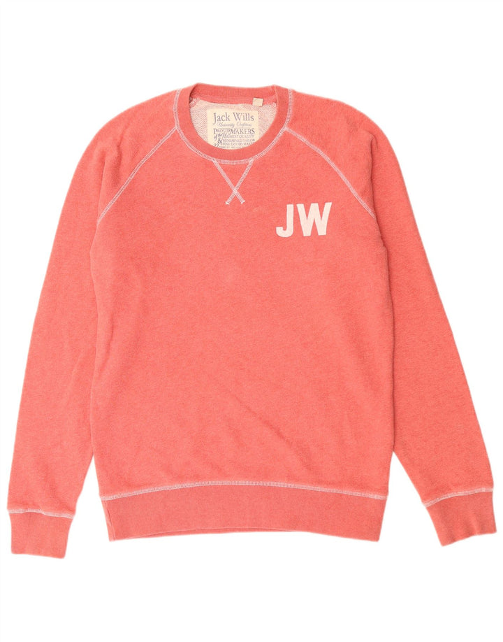 JACK WILLS Herren-Sweatshirt mit Grafik, mittelrote Baumwolle
