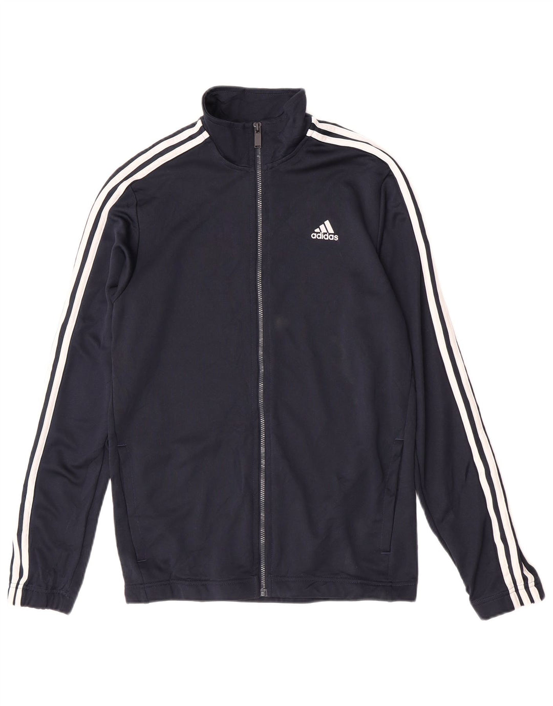 Adidas Herren-Trainingsanzug-Top-Jacke aus mittelmarineblauem Polyester