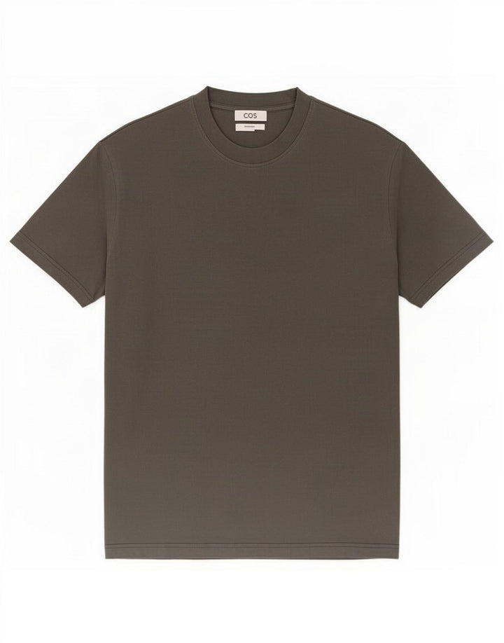 Cos Übergroßes T-Shirt-Oberteil für Herren aus mittelgrüner Baumwolle