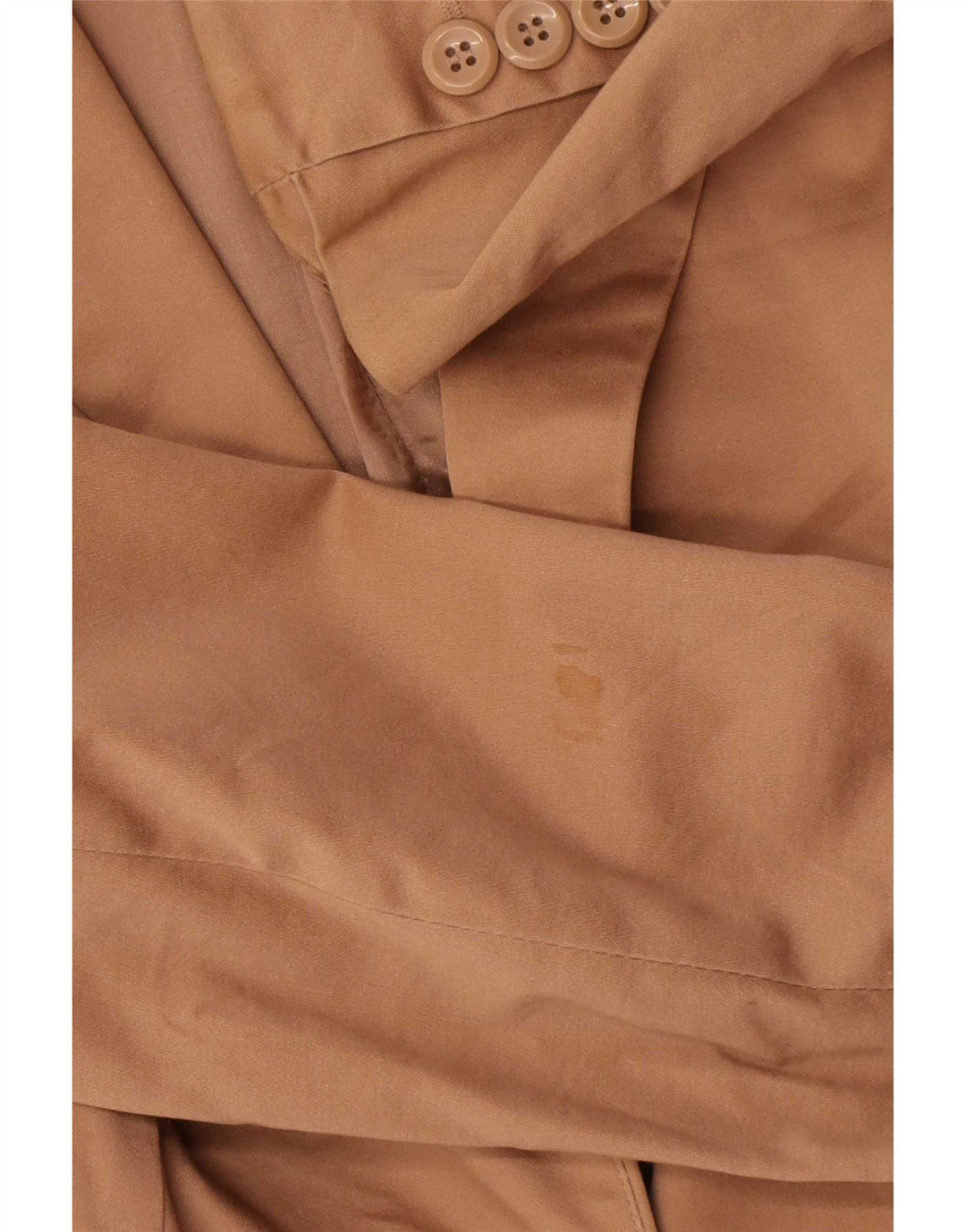 Zara Damen-Blazerjacke mit 1 Knopf, EU 38, kleine braune Baumwolle
