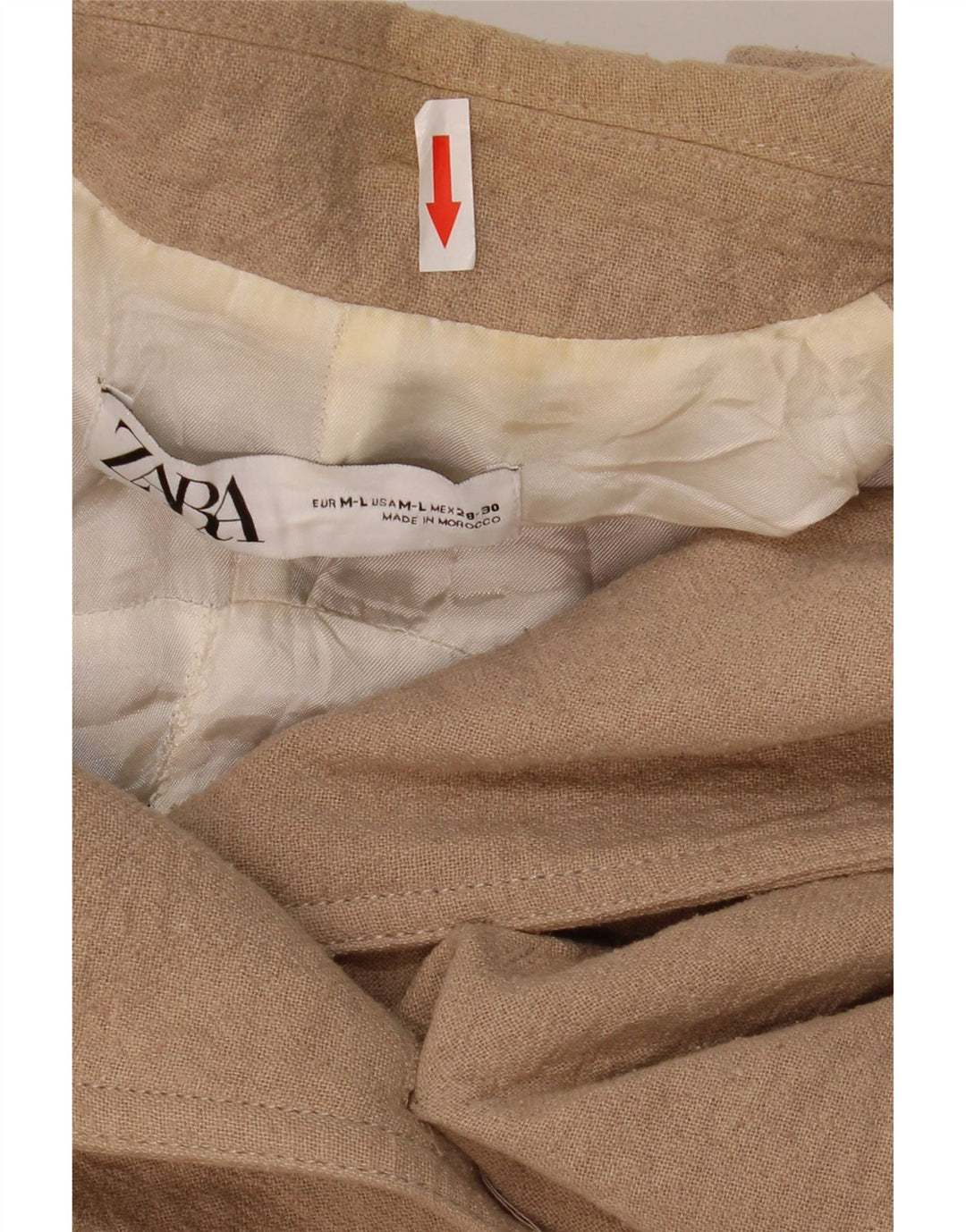 ZARA Damen Zweireihiger Mantel UK 14 Mittelbeige Baumwolle