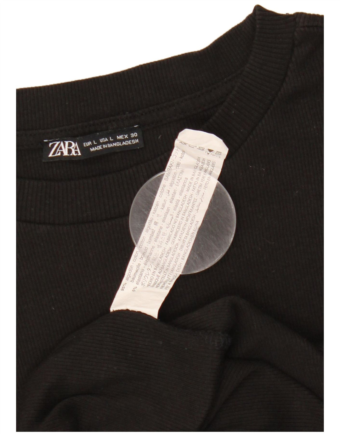 ZARA Damen Pulloverkleid UK 14 Große schwarze Baumwolle