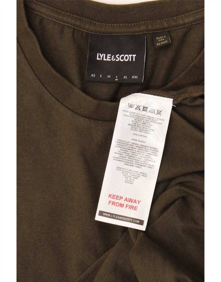 Lyle & Scott Herren T-Shirt Top Large Khaki Baumwolle