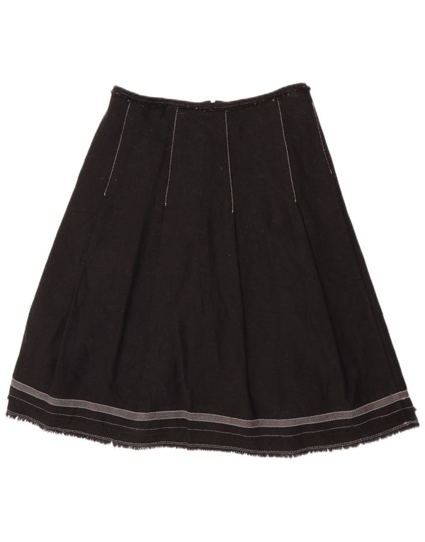 Max & Co. Damen A-Linienrock UK 12 Medium W30 Schwarze Wolle