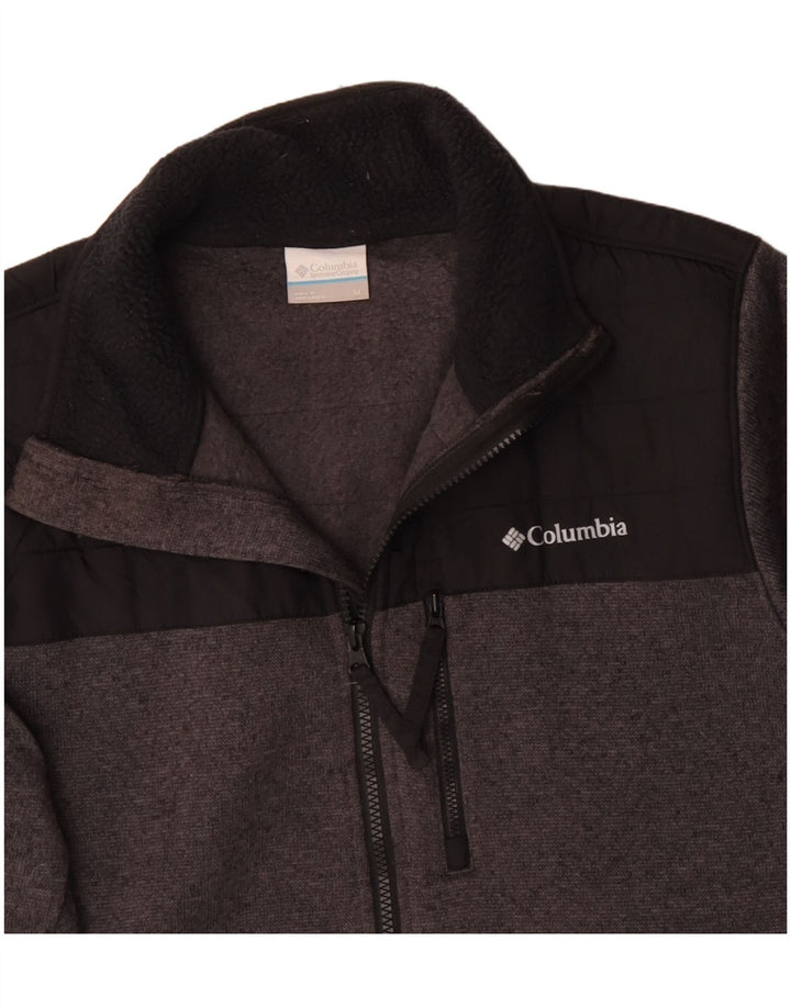 Columbia Herren-Trainingsanzugoberjacke aus mittelgrauem Colourblock-Polyester