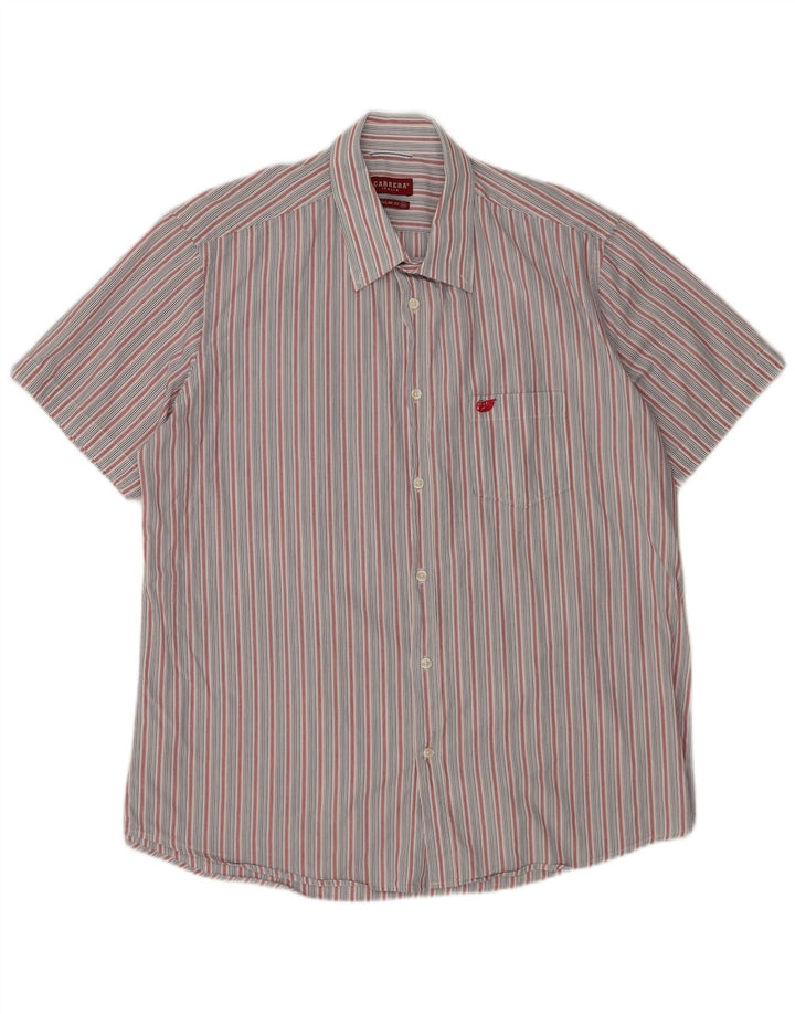 CARRERA Herren Kurzarm-Hemd mit normaler Passform, 2XL, blau gestreift