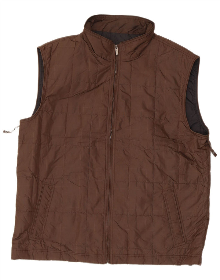 MASSIMO DUTTI Herren Wattierte Weste UK 40 Large Braun