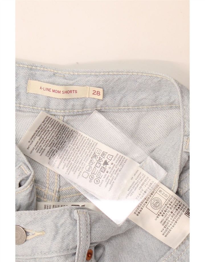 LEVI'S Damen Mom Denim Shorts W28 Mittelblaue Baumwolle