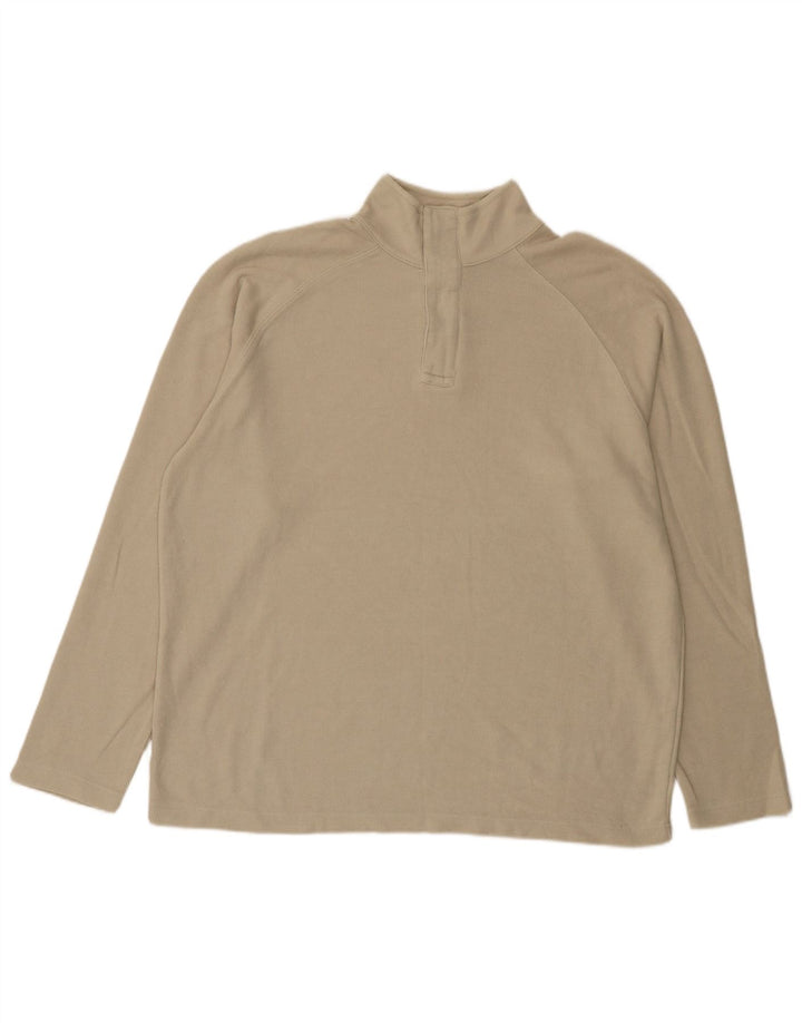 Gap Herren-Oberteil mit Reißverschluss, langärmlig, XL, Beige, Baumwolle