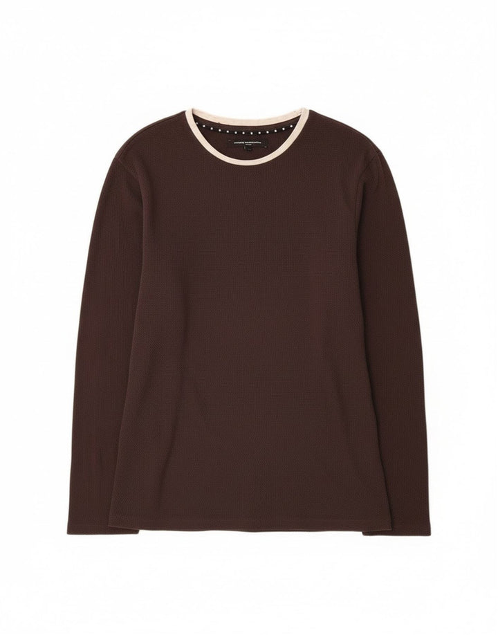 French Connection Herren-Oberteil, langärmelig, groß, graue Baumwolle