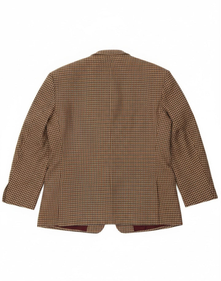 Luigi Botto Herren 2-Knopf-Blazerjacke UK 40 Große beige Hahnentrittwolle