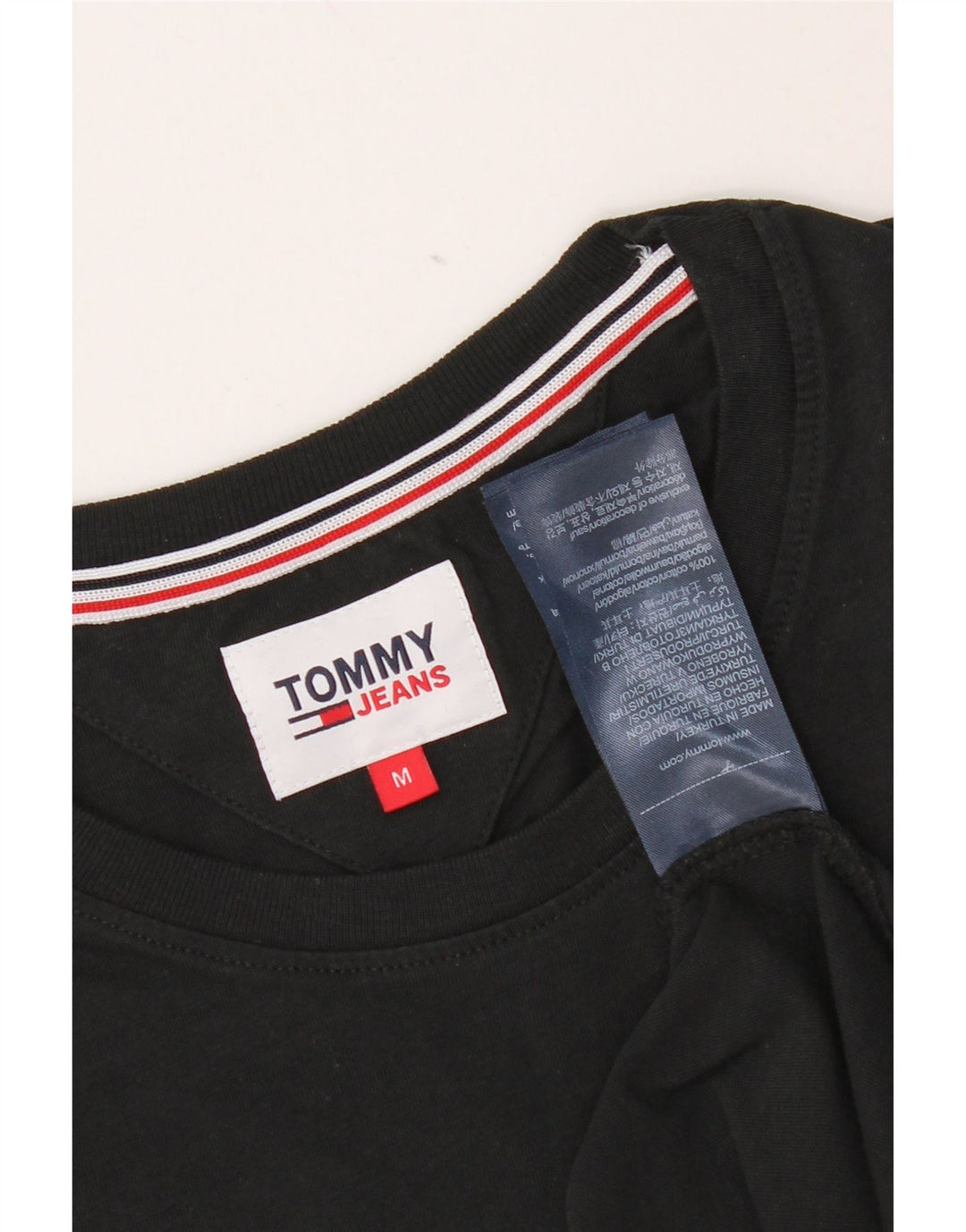Tommy Hilfiger Herren T-Shirt Top Medium Schwarz Baumwolle