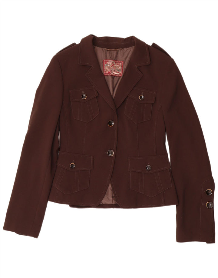 Rosner Herren-Militär-Blazer mit 2 Knöpfen, EU 36, klein, braun, Polyester