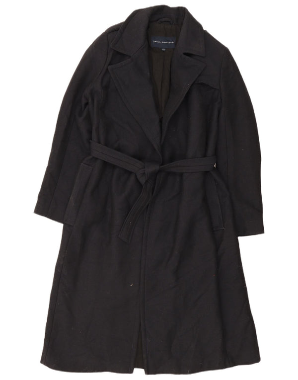 French Connection Damen Übergroßer Mantel UK 10 Small Schwarz Polyester