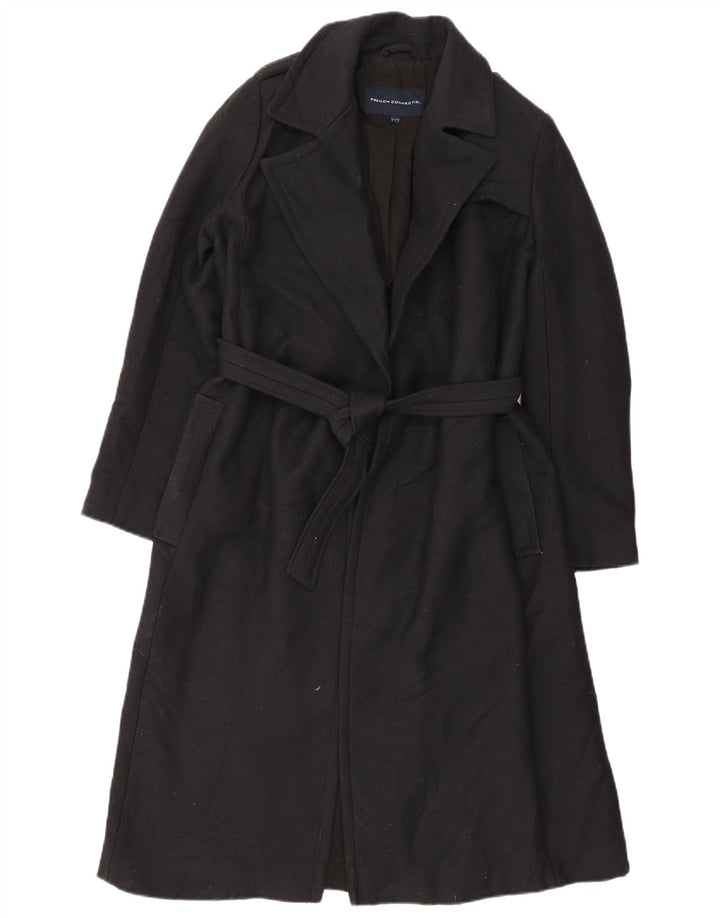 French Connection Damen Übergroßer Mantel UK 10 Small Schwarz Polyester
