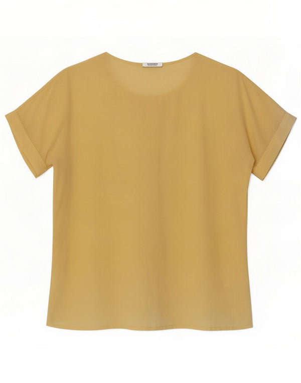 Ines Womens Shirt Blouse IT 42 Medium Yellow Floral