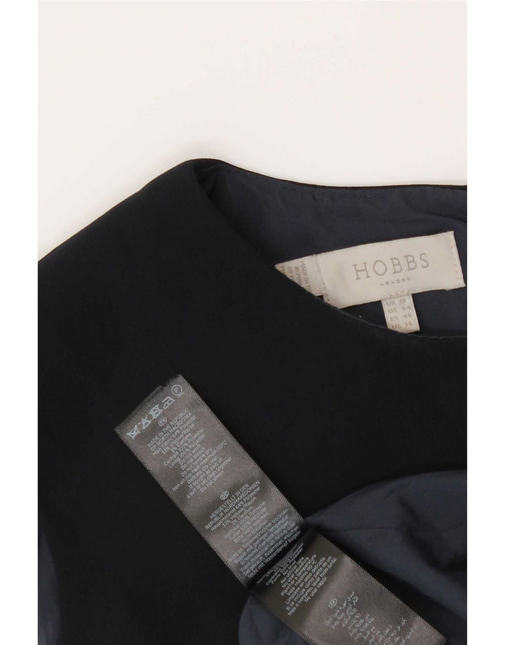 Hobbs Damen Ärmelloses Etuikleid UK 18 XL Schwarz kariertes Polyester