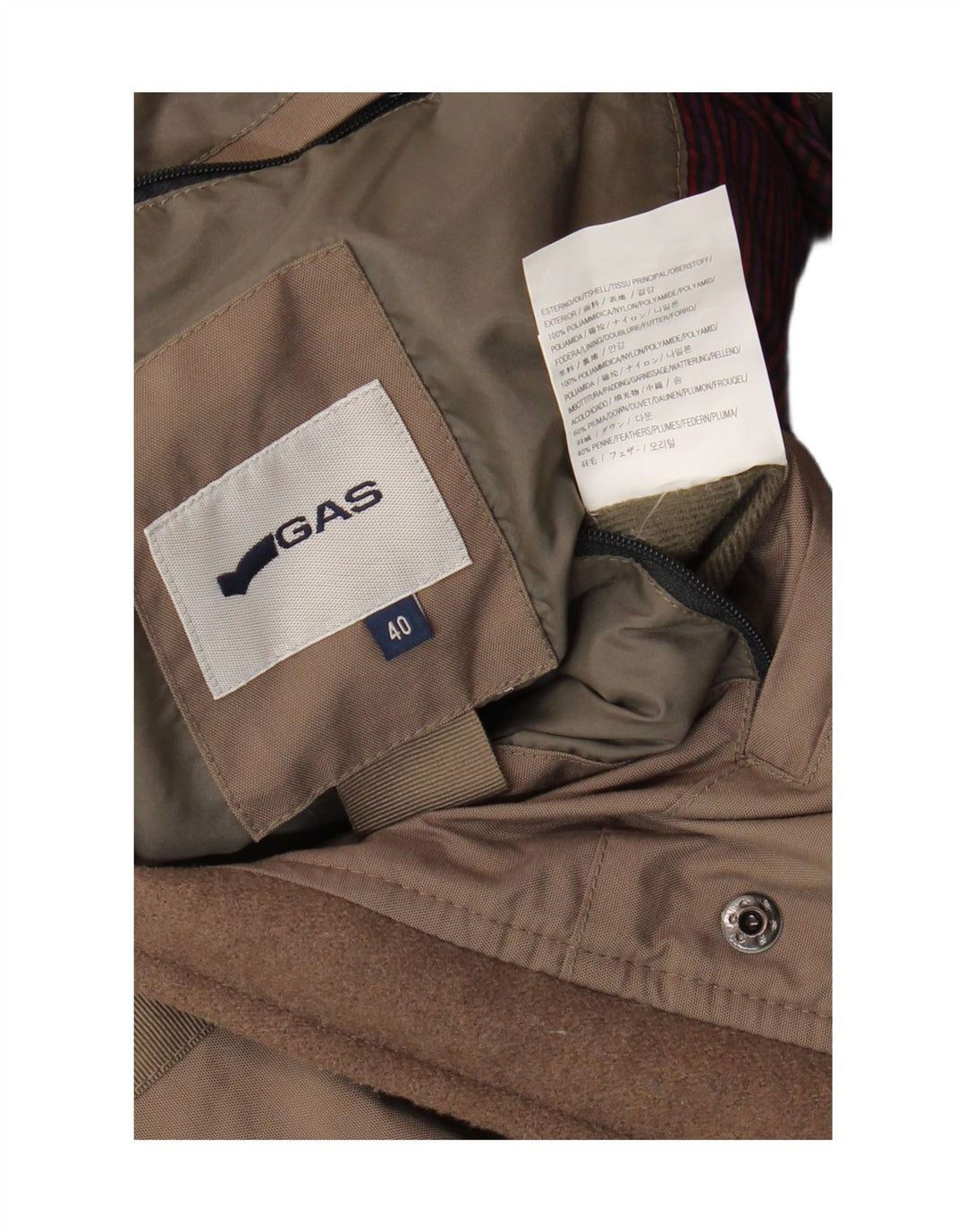 Gas Damen Wattierte Jacke EU 40 Mittelbraunes Polyamid