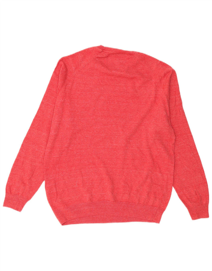 Superdry Herren-Pullover mit Rundhalsausschnitt, Größe L, aus roter Baumwolle