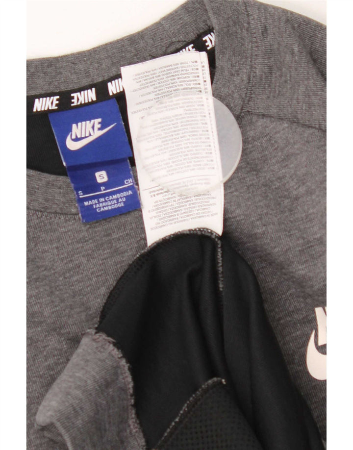 Nike Herren-Sweatshirt mit Grafik, Größe S, Grau, Colourblock-Baumwolle