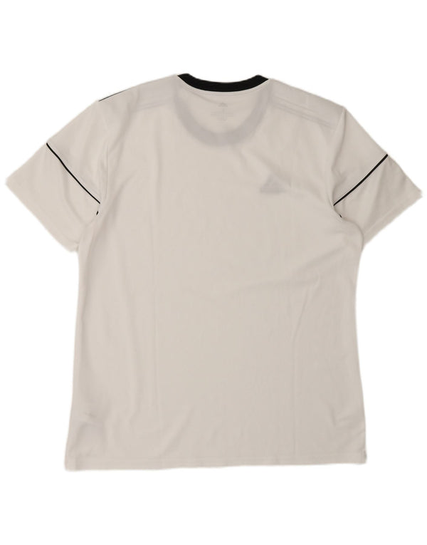 Adidas Herren Climalite T-Shirt Top Large Weiß Polyester