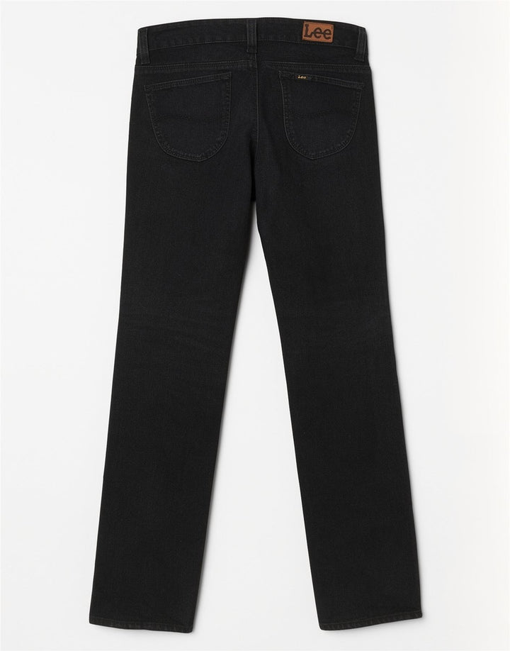 Lee Damen Straight Jeans W30 L32 Schwarze Baumwolle