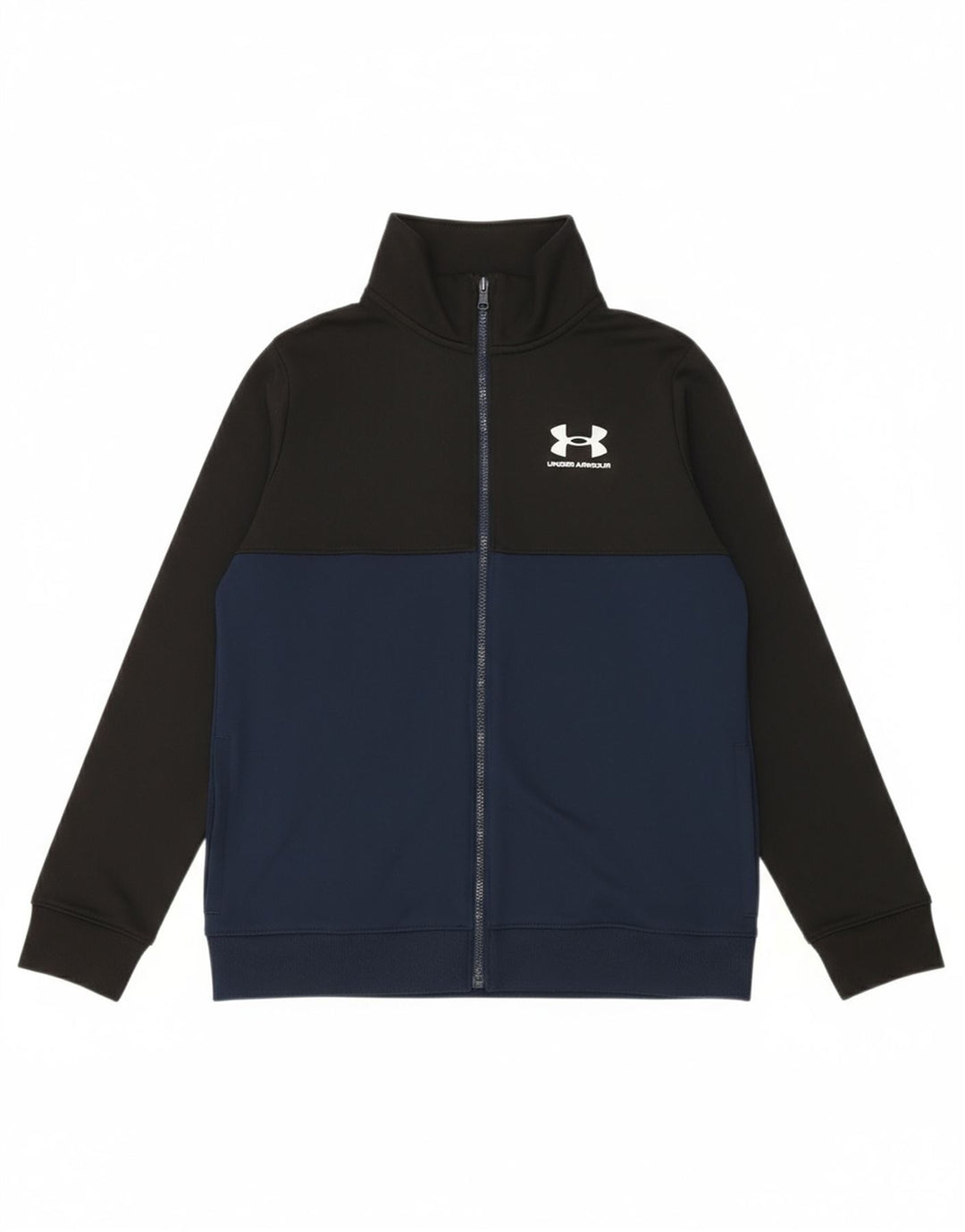 UNDER ARMOUR Boys Tracksuit Top Jacket 9-10 Years Medium Navy Blue Sports