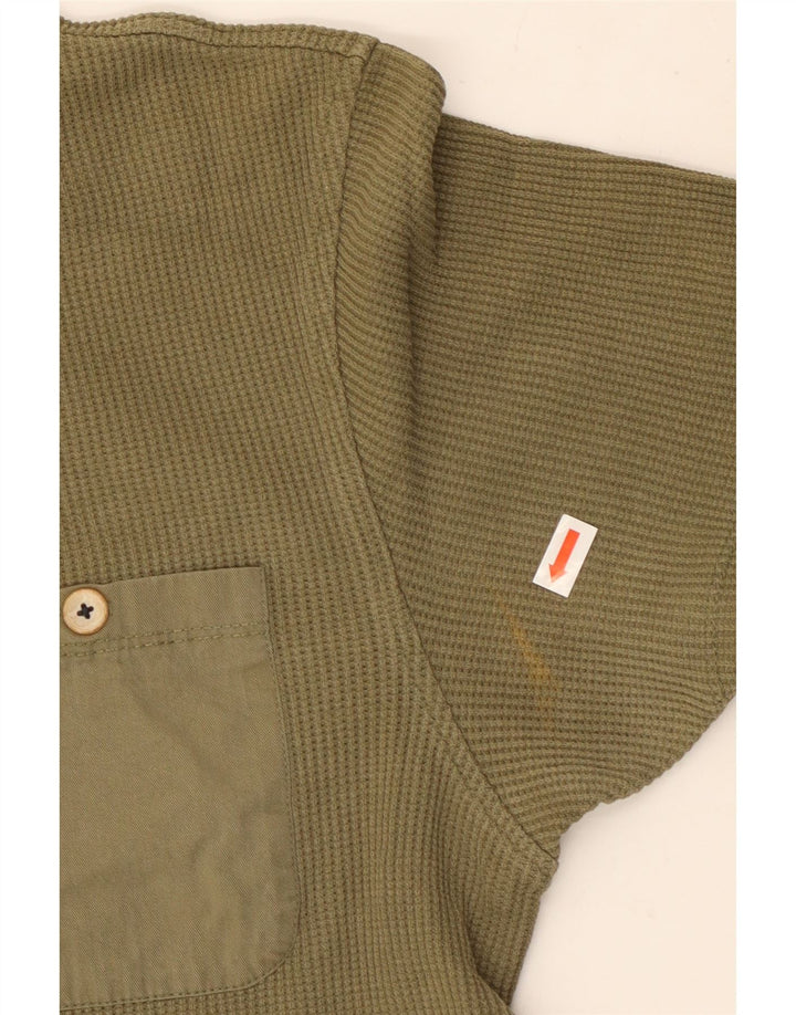 Ted Baker Herren T-Shirt Top Größe 2 Small Khaki Baumwolle