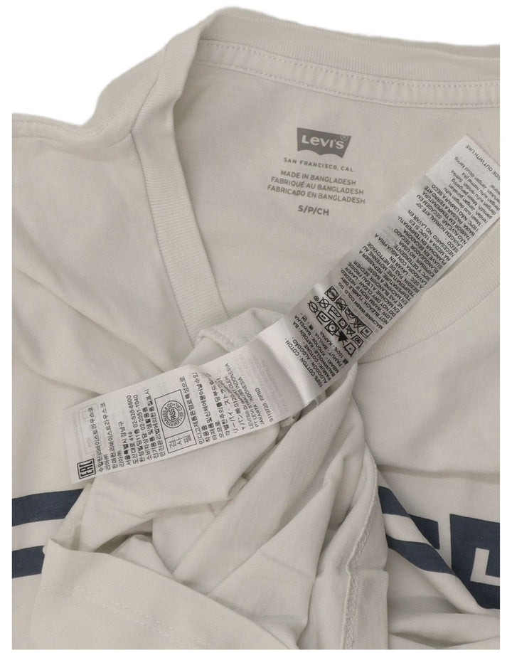 Levi's Herren-T-Shirt mit Grafik, Größe S, weiße Baumwolle