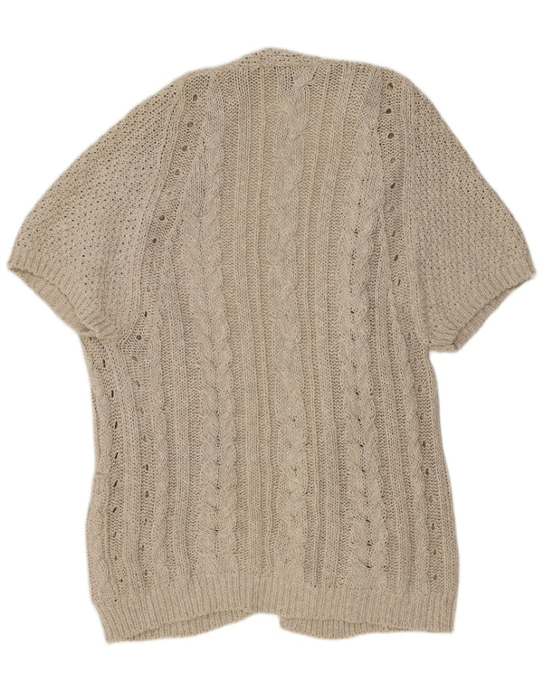 Massimo Dutti Damen Kurzarm-Cardigan-Pullover UK 16 Large Beige